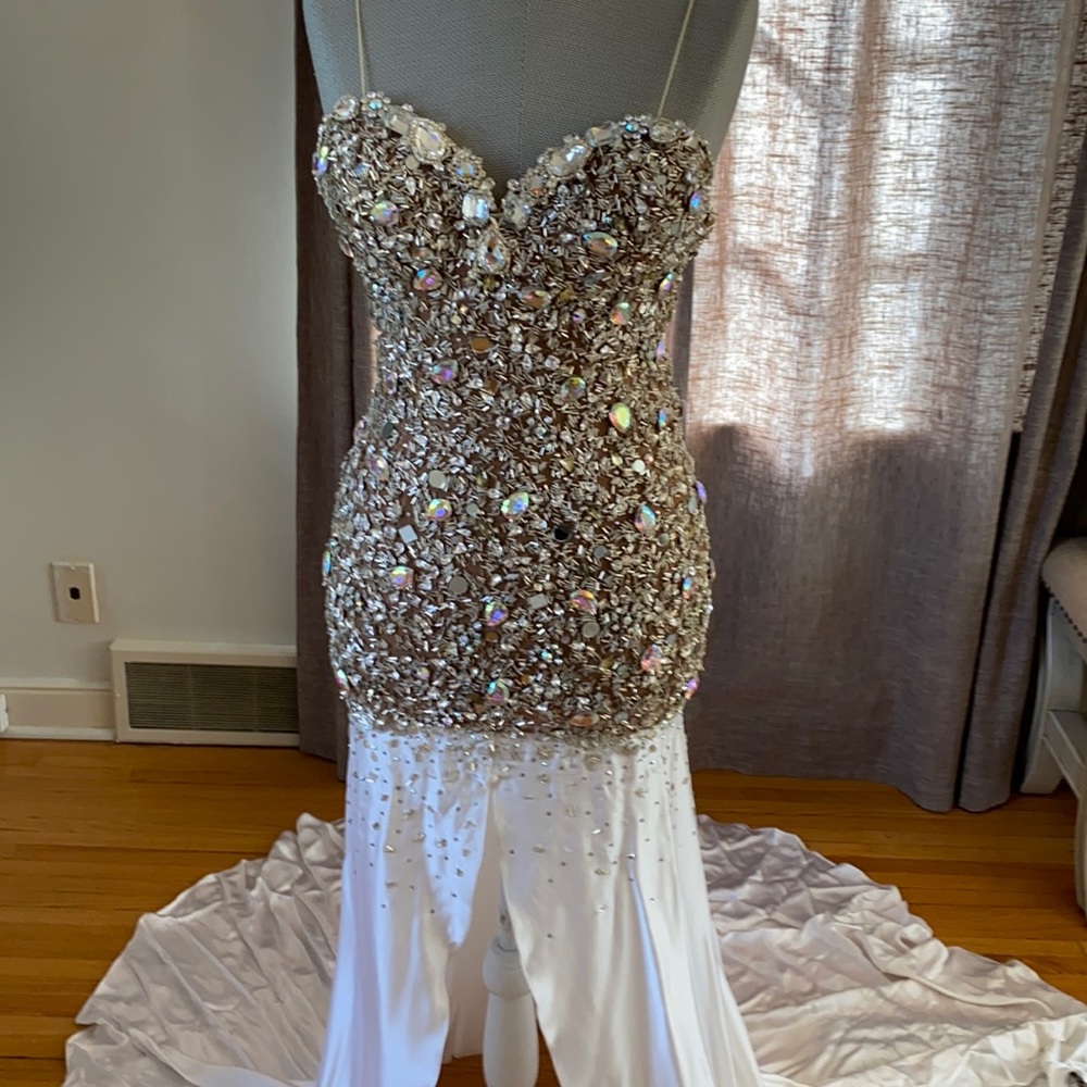 Unique Custom Pageant Gown with tons of sparkle!
